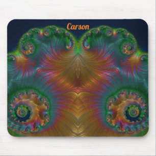 CARSON ~ Green Orange Yellow and Blue Design Mousepad