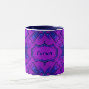 ~ CARSON ~ Lila und blaues Fraktal ~ Tasse