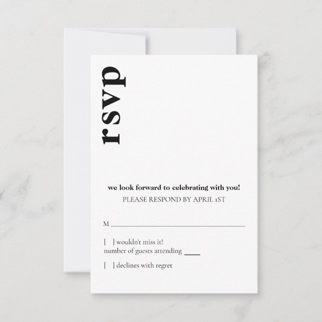 Carson Modern Wedding RSVP Einladung (Vorderseite)