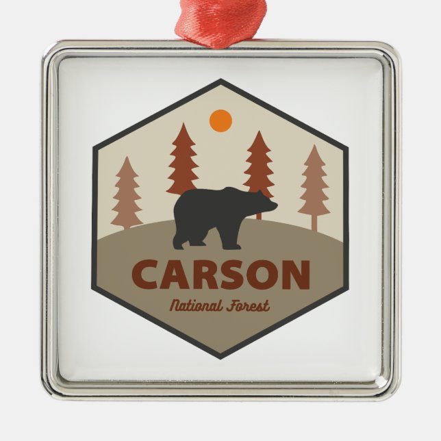 Carson National Forest New Mexico Bear Ornament Aus Metall (Vorne)