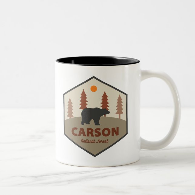 Carson National Forest New Mexico Bear Zweifarbige Tasse (Rechts)