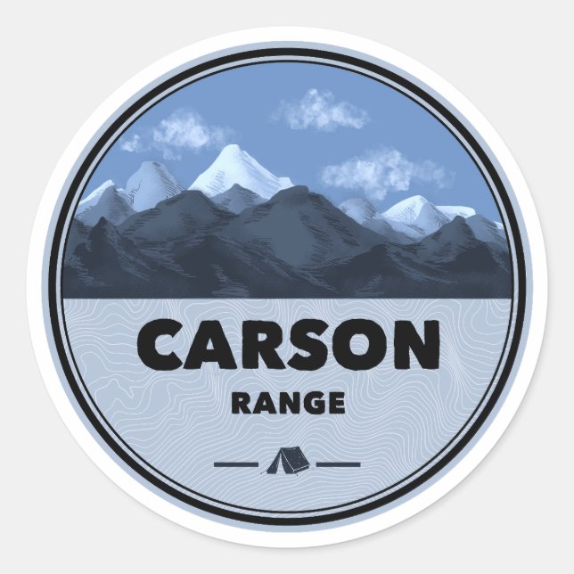 Carson Range California Nevada Camping Runder Aufkleber (Vorderseite)