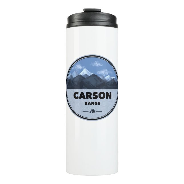 Carson Range California Nevada Camping Thermosbecher (Vorderseite)
