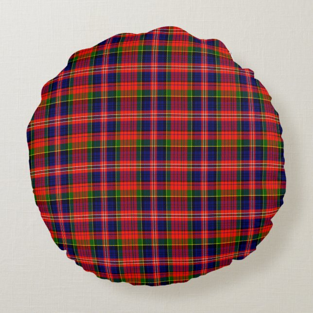 Carson schottisches Tartan-Kissen Rundes Kissen (Rückseite)