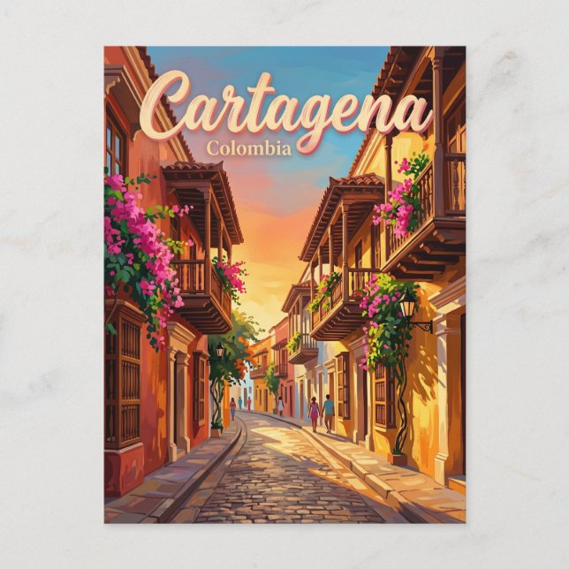 Cartagena Altstadt Kolumbien Postkarte (Vorderseite)