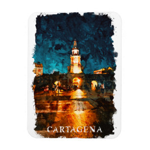 Cartagena by Night Colombia City View Magnet