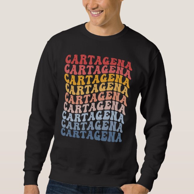 Cartagena City Groovy Retro Sweatshirt (Vorderseite)