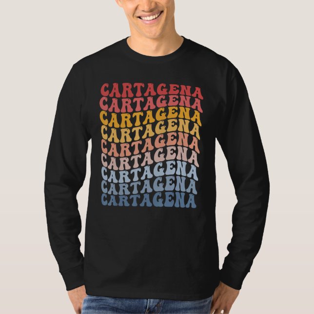 Cartagena City Groovy Retro T-Shirt (Vorderseite)