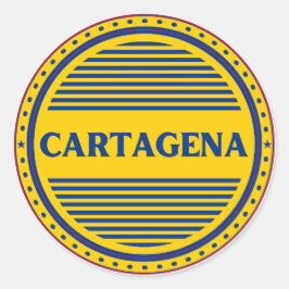 Cartagena City Pride Emblem – Colombian Identity Runder Aufkleber
