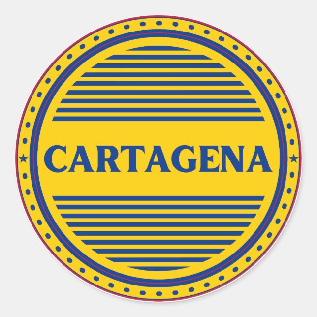 Cartagena City Pride Emblem – Colombian Identity Runder Aufkleber (Vorderseite)