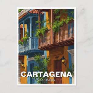 Cartagena Colombia Travel Postkarte