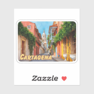 Cartagena Colombia Watercolor Aufkleber