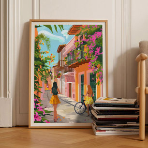 Cartagena Druck Kolumbien Illustration Cartagena Poster