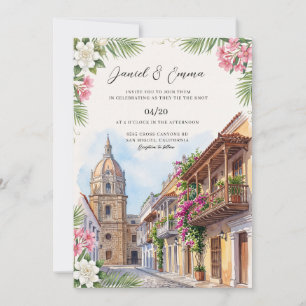 Cartagena Kolumbien Skyline Hochzeit Einladung