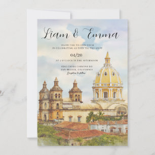 Cartagena Kolumbien Skyline Hochzeit Einladung