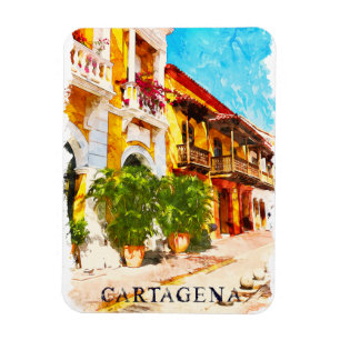 Cartagena Kolumbien Vintage Reise Magnet