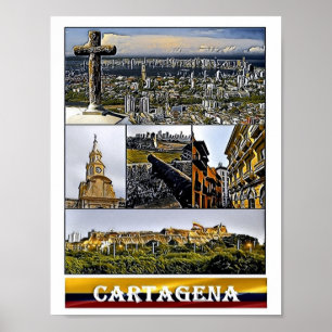 Cartagena - Mosaik - Kolumbien Poster