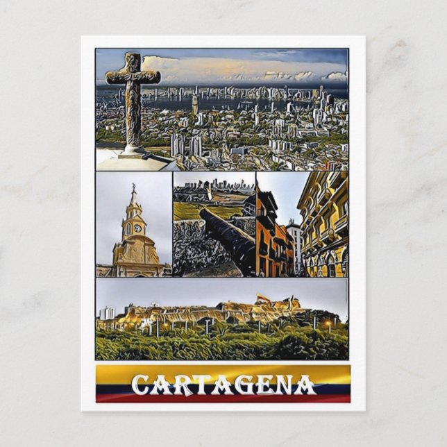 Cartagena - Mosaik - Kolumbien Postkarte (Vorderseite)