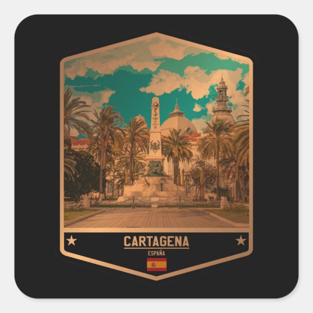 Cartagena Quadratischer Aufkleber (Vorderseite)