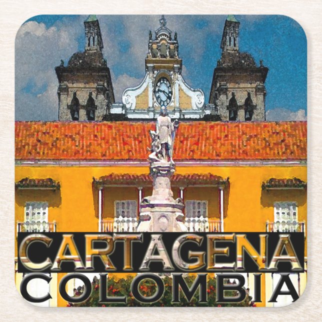 Cartagena Rechteckiger Pappuntersetzer (Vorderseite)