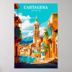 Cartagena Spanien Vintage Kunst Poster