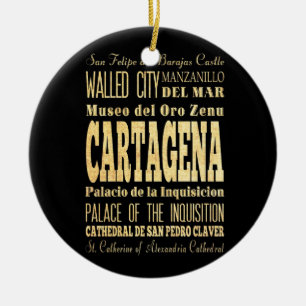 Cartagena Stadt Kolumbien Typografie Kunst Keramik Ornament