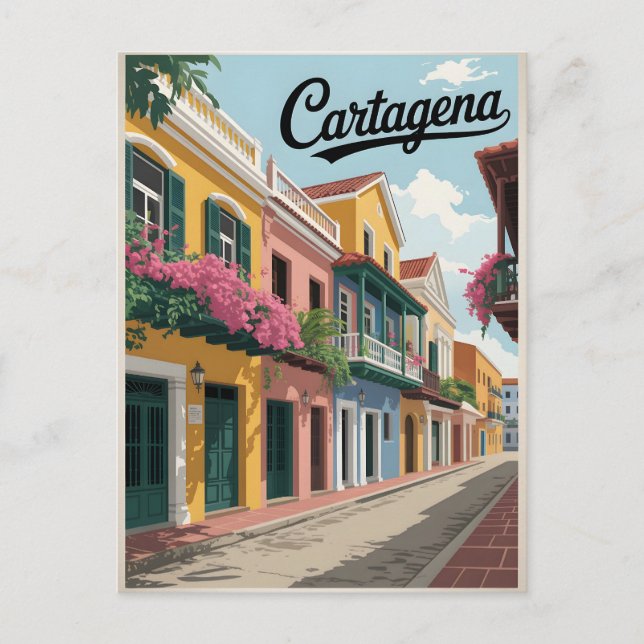 Cartagena Vintag Postkarte (Vorderseite)