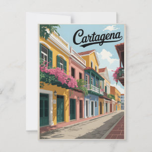 Cartagena Vintage Postkarte