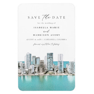 CARTANEGA Kolumbien Wasserfarbe Save the Date Invi Magnet