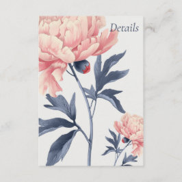 Cartão de detalhes casamento elegante e floral  begleitkarte