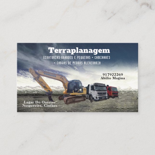 Cartão de visita Bulldozer Visitenkarte (Vorderseite)