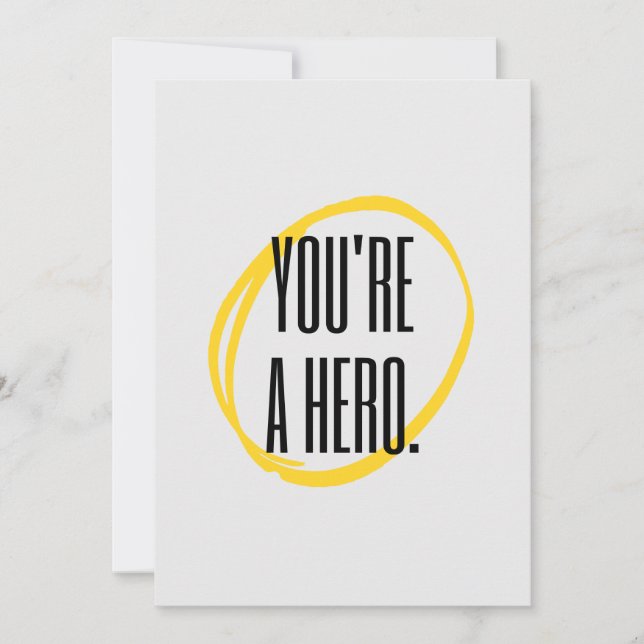 Cartão Sie sind ein Held. Feiertagskarte (Vorderseite)