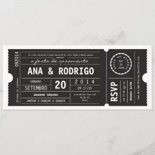 Cartaz convite de casamento do teatro em preto einladung