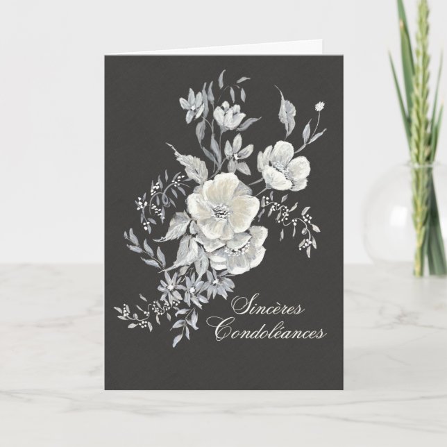 Carte de Condoléances de l’Anémone Blanche Karte (Vorderseite)