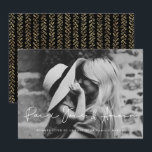 Carte de voeu Foto Paix Joie & Amour Feiertagskarte<br><div class="desc">Im Stil des einfachen und élégant pour cette carte de voeu en français,  personnalisable avec votre Foto.</div>