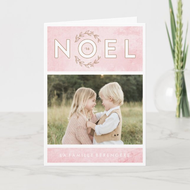 Carte de voeux de Rose et d'or de Noël Karte (Vorderseite)