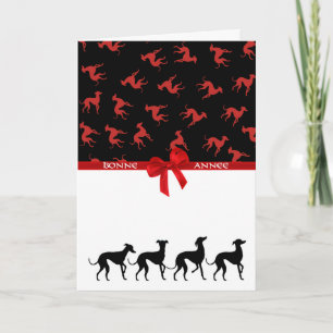 Carte de voeux Petits Lévriers Italiens Feiertagskarte