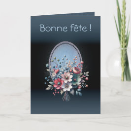 Carte de voeux pliée Azur fleuri Karte