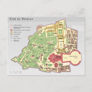 Carte du Cité du Vatican Diagramm Postkarte