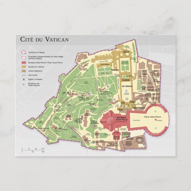 Carte du Cité du Vatican Diagramm Postkarte (Vorderseite)