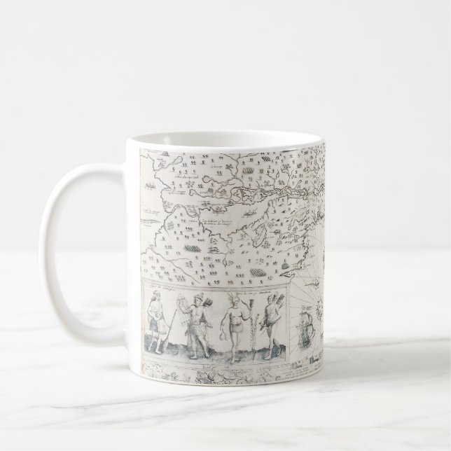 Carte Française Canada (Québec) par Champlain 1612 Kaffeetasse (Links)