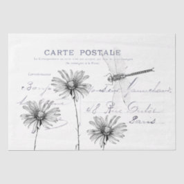 Carte Postale Blume Dragonfly Decoupage Seidenpapier