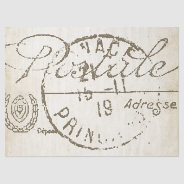 Carte Postale Decoupage Französisch Vintag Postmar Seidenpapier (Vorderseite)