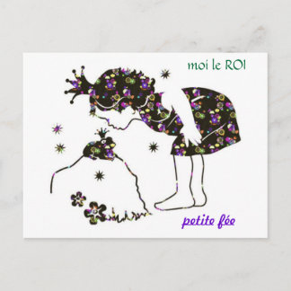 Carte postale jolie petite fée grenouille postkarte