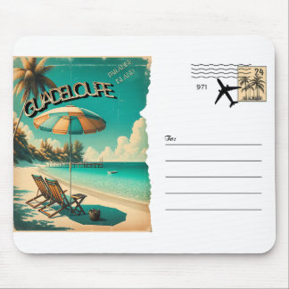Carte Postale Rétro Guadeloupe Plage Exotique Mousepad