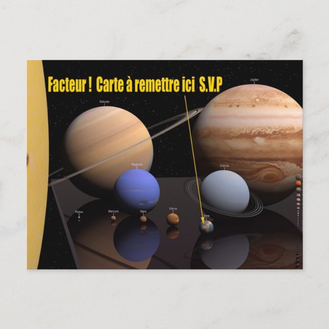 Carte postale système solaire postkarte (Vorderseite)