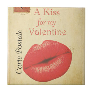 Carte Postale Valentine Kiss Fliese