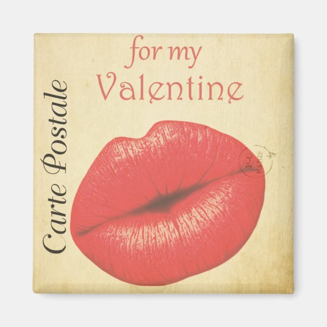 Carte Postale Valentine Kiss Magnet (Vorne)