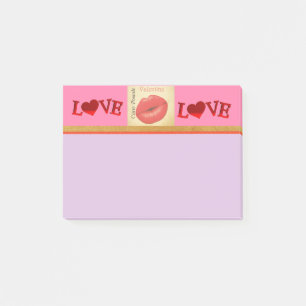 Carte Postale Valentine Kiss Post-It-Notes Post-it Klebezettel