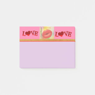 Carte Postale Valentine Kiss Post-It-Notes Post-it Klebezettel